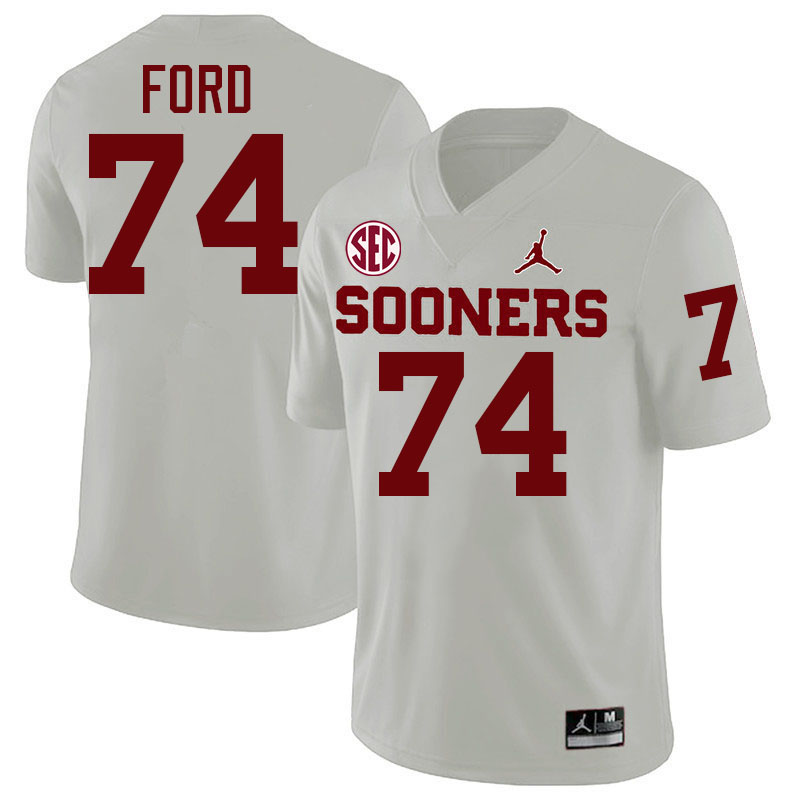 Oklahoma Sooners #74 Cody Ford College Football Jerseys,Uniforms-White